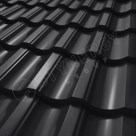 Металлочерепица Stynergy, Garda, Corundum50 0.5mm RAL 9005