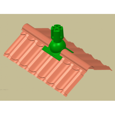 Коньковый элемент Krovent Pipe-Cone кирпично-красный