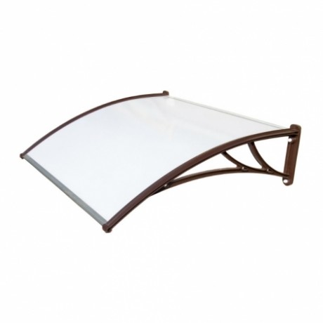 Козырек Krovent, молочный с коричневым кронштейном 1500x930x280 мм