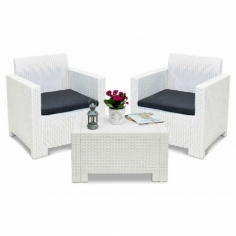 Комплект садовой мебели Rattan Nebraska Terrace, белый