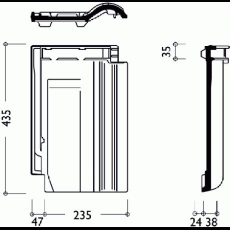Браас Рубин 11 V керамическая черепица Натуральный красный