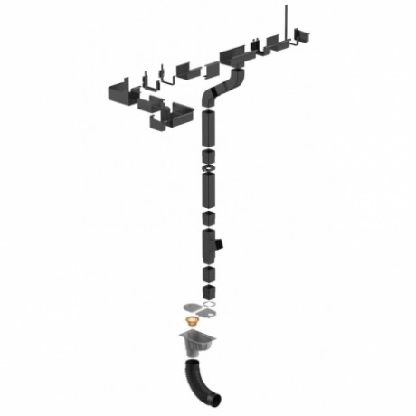 Желоб водосточный Galeco STAL2 Ø125/80 мм, L=4000 мм, цвет: Черный