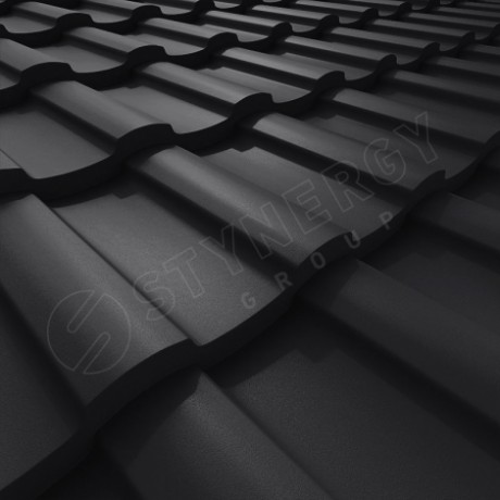 Металлочерепица Stynergy, Stella, Corundum50 матовый 0.5mm RAL 9005