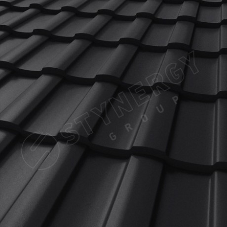 Металлочерепица Stynergy, Stella, Corundum50 матовый 0.5mm RAL 9005