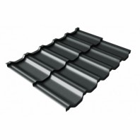 Металлочерепица модульная Grand Line - Kvinta Uno, 0,5 мм, Rooftop Бархат, с 3D резом, RAL 7016