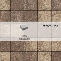 Плитка тротуарная Выбор, квадрат, листопад, 200х200х60 мм,2К.6 Хаски