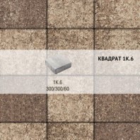 Плитка тротуарная Выбор, квадрат, листопад, 300х300х60 мм, 1К.6 Хаски