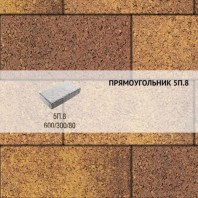 Плитка тротуарная Выбор, прямоугольник, листопад, 600x300x80 мм, 5П.8 Осень