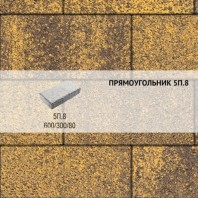 Плитка тротуарная Выбор, прямоугольник, листопад гранит, 600x300x80 мм, 5П.8 Янтарь