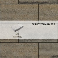 Плитка тротуарная Выбор, прямоугольник, искусственный камень, 600x300x80 мм, 5П.8 Базальт