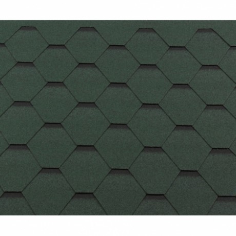 Гибкая черепица Roofshield Premium - Стандарт, цвет: Зеленый с оттенением