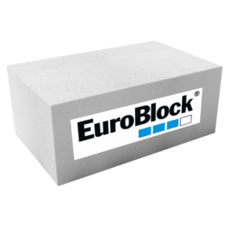 Газобетон EuroBlock cтеновой прямой, D500, 600x400x300 мм